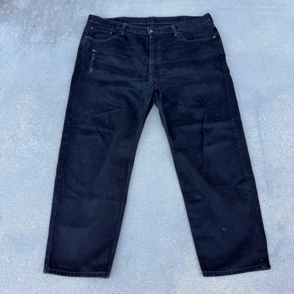 Levi's 550 Relaxed Fit Black Denim Jeans Mens 44x30 Tapered Leg 100% Cotton